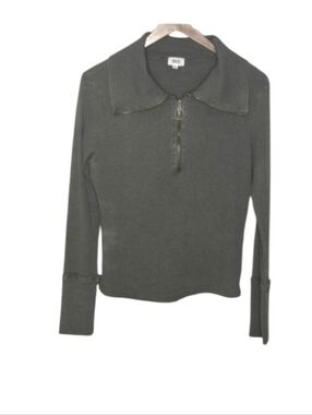 BKE Olive Green Zip Thermal Shirt *flaw*